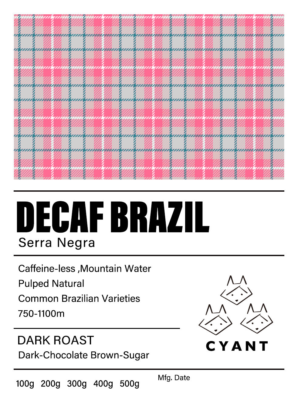 Decaf Brazil Serra Negra  100g/200g/400g